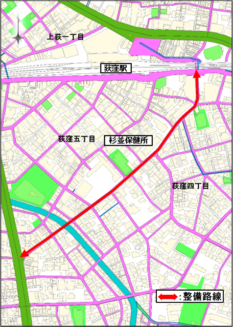 特別区道第2096-1号路線の案内図