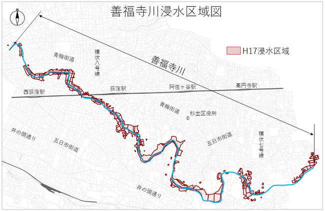 善福寺川浸水区域図