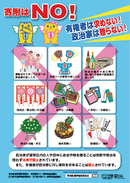 政治家の寄付禁止ポスター