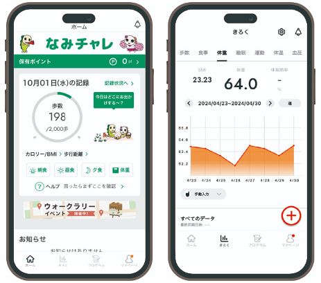 なみチャレ画面