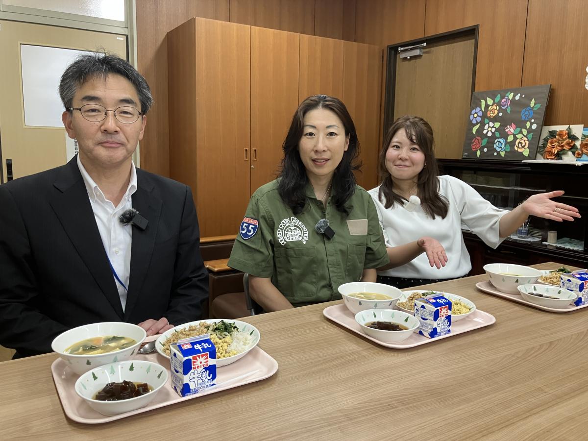 高井戸中学校で給食をいただきました