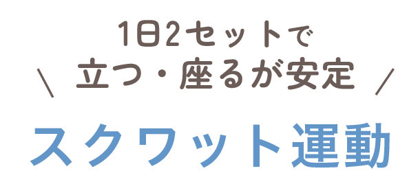 1日2セットで立つ・座るが安定。スクワット運動