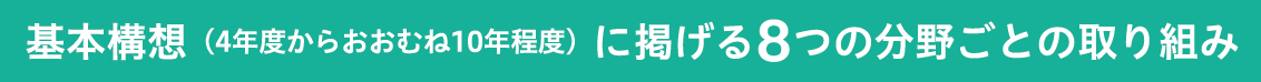 基本構想 (4年度からおおむね10年程度)に掲げる8つの分野ごとの取り組み
