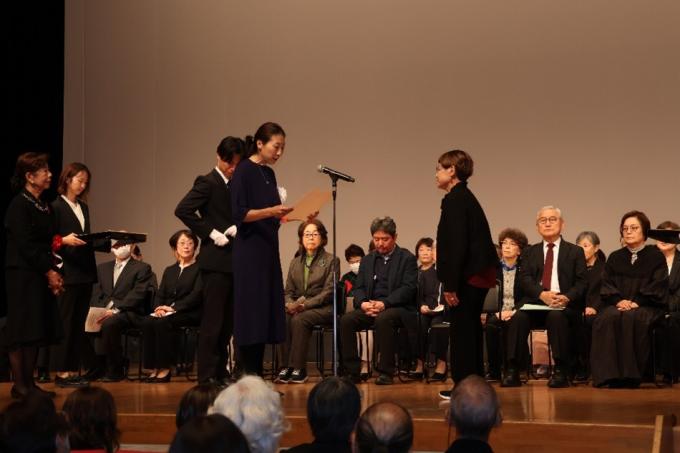 感謝状贈呈の様子