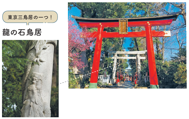 東京三鳥居の一つ　龍の石鳥居