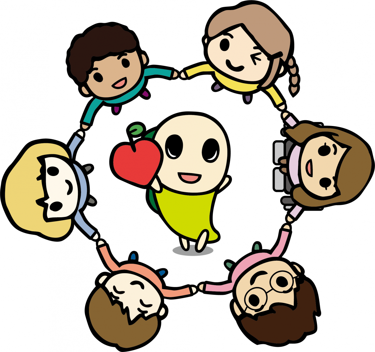 子どもに囲まれるなみすけ