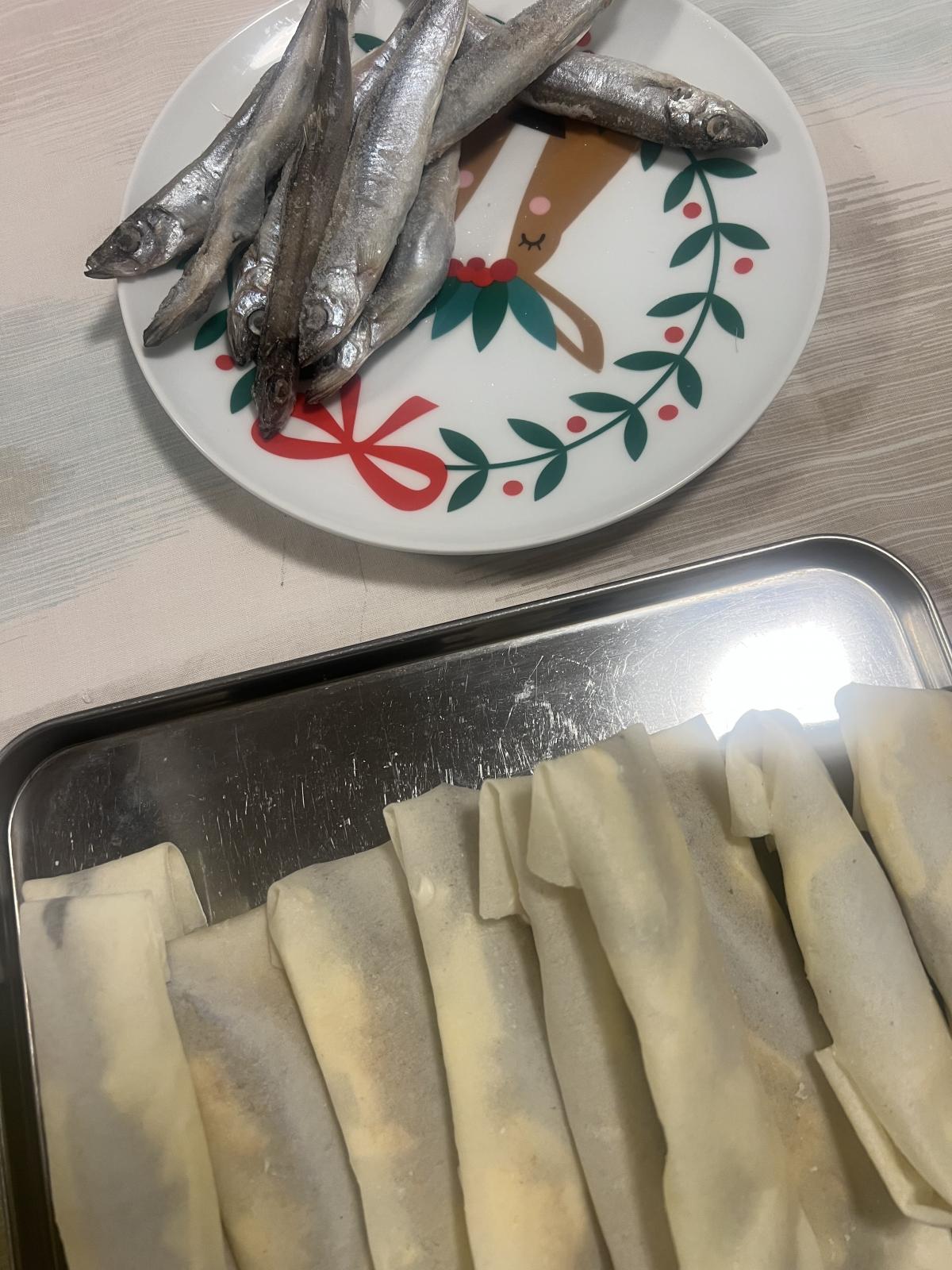 ししゃも巻き巻きを作る様子2