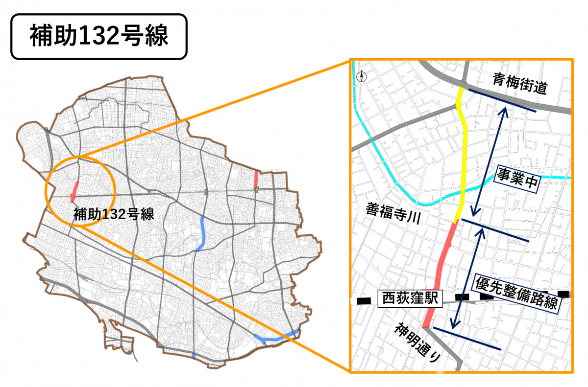 位置図（補助132号線）