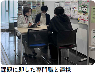 専門職の方と連携しながら働く様子