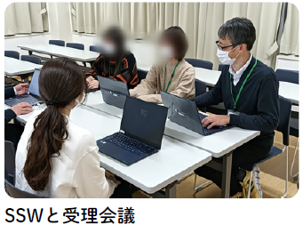 スクールソーシャルワーカーとの会議の様子