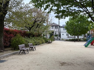 ベンチと広場