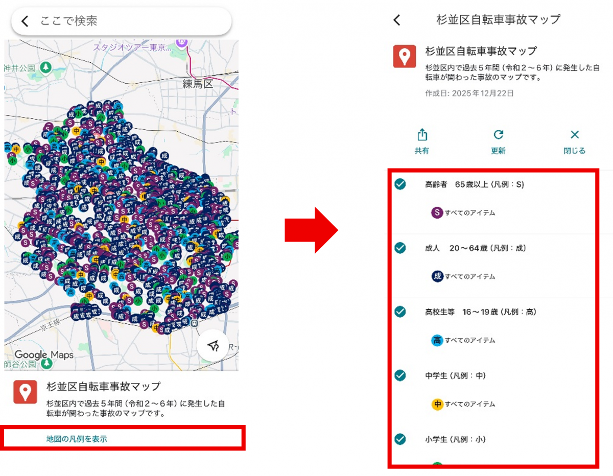 表示画面（スマートフォン）
