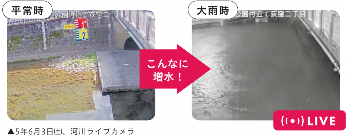 令和5年6月3日の河川ライブカメラの様子