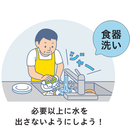 必要以上に水を出さないようにしよう
