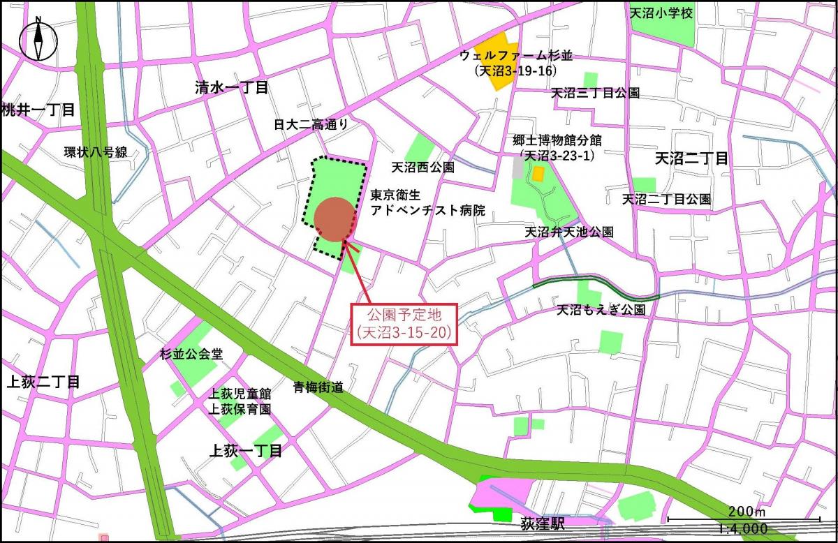公園予定地の案内図