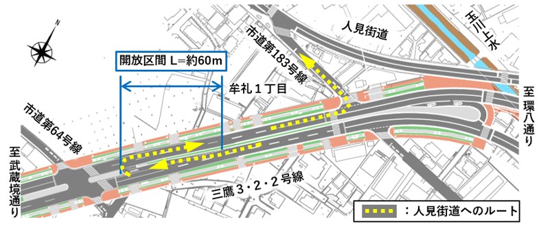 開放区間の詳細図