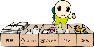 ごみを分別するなみすけ