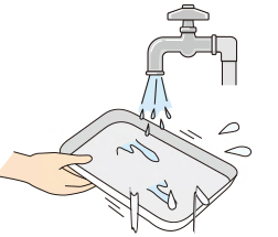 水ですすぐ